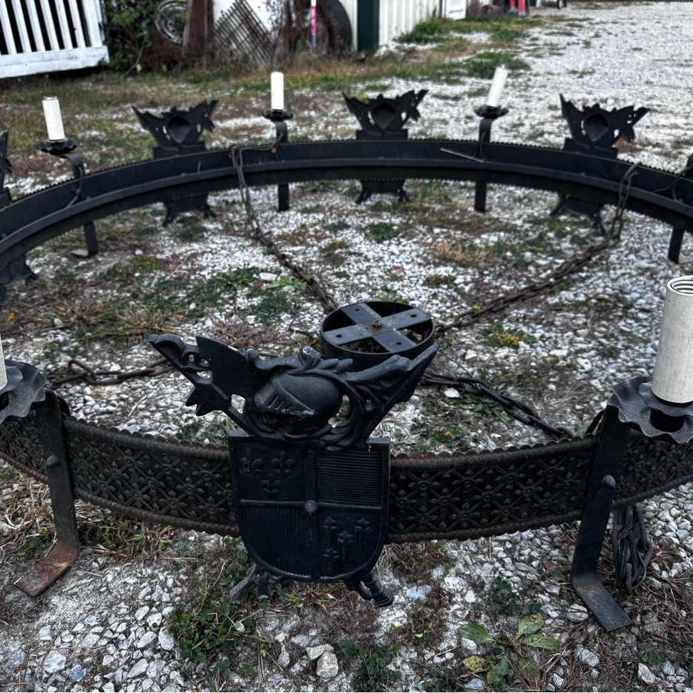 vintage iron medieval style chandelier